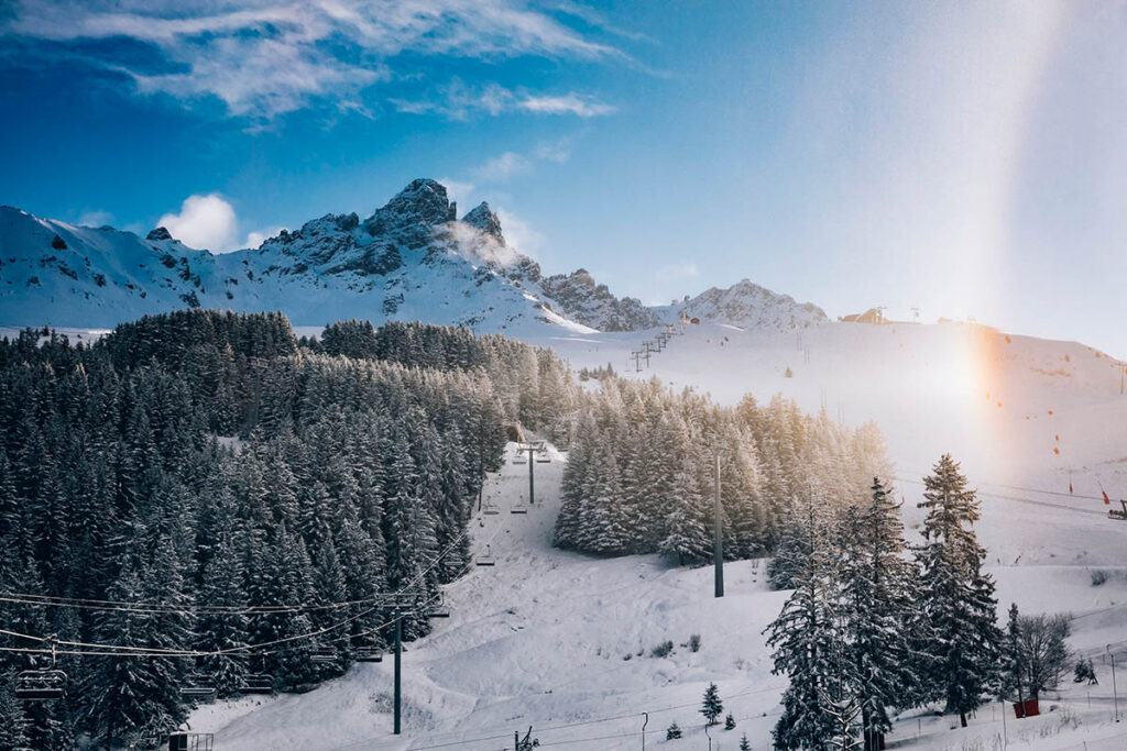 Skiing in Meribel