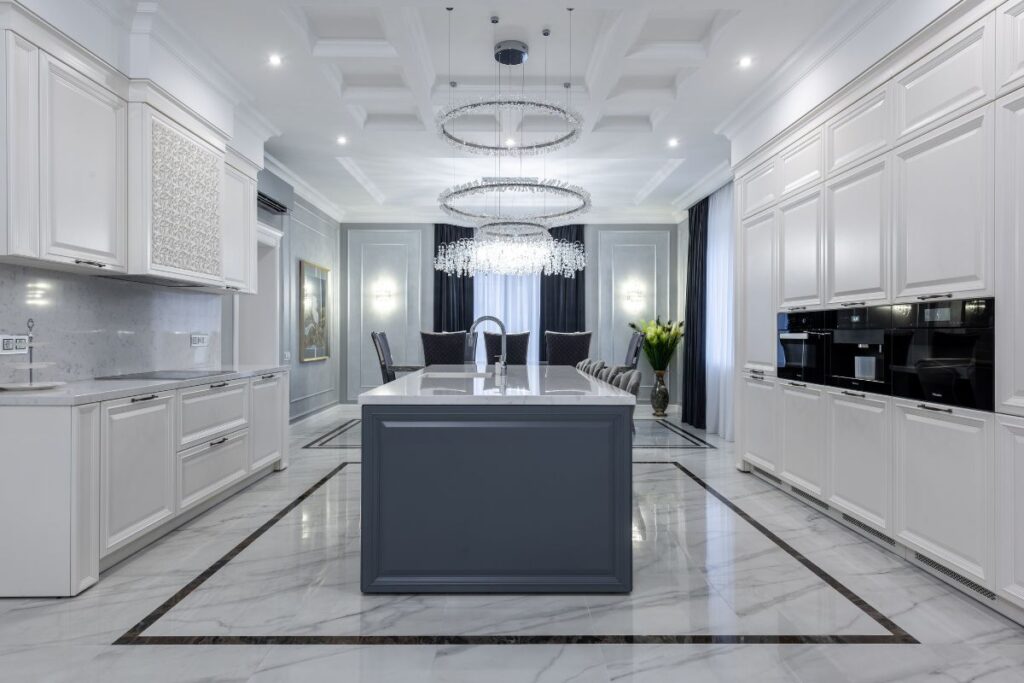 celeb home inspo marble kitchen