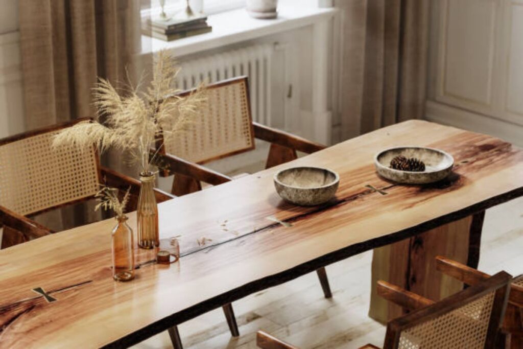 celeb home inspo wooden furniture