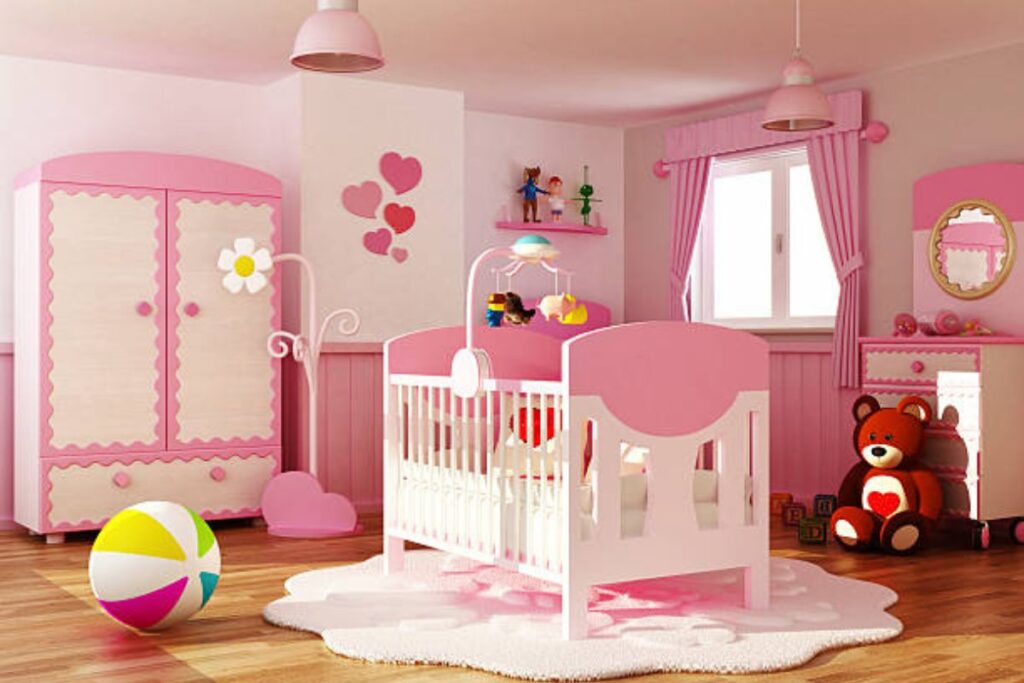 celeb home inspo pink nursery
