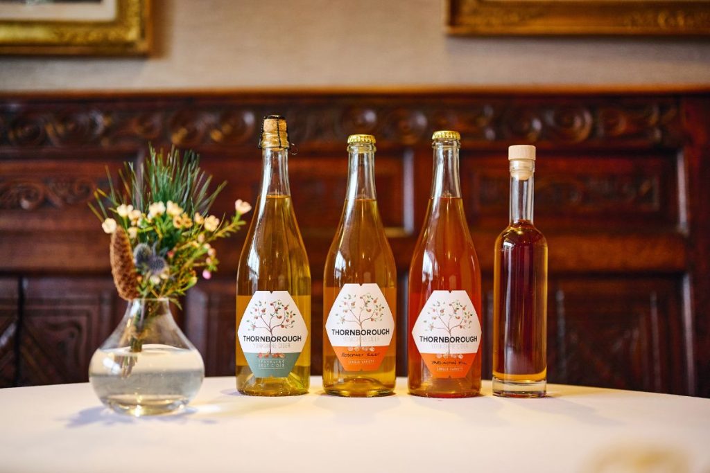 Thornborough Cider tasting menu at The Box Tree