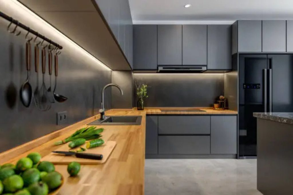 black fridge