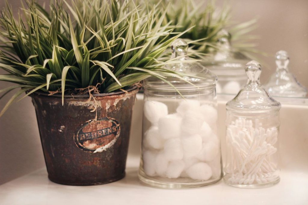 faux bathroom plants