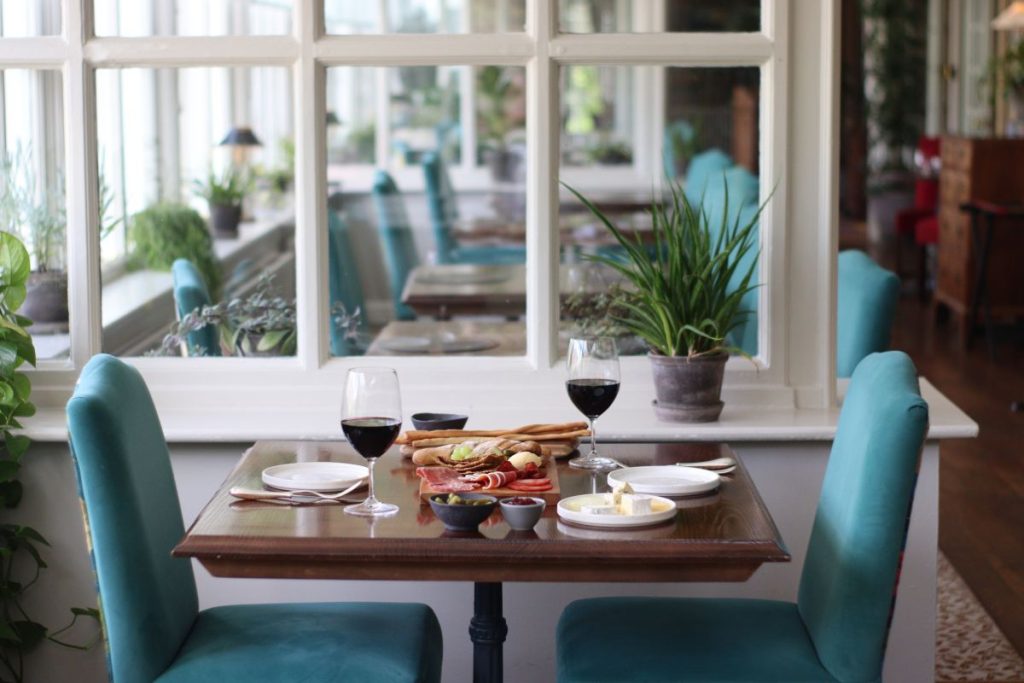 charcuterie and wine bar at The Devonshire Arms