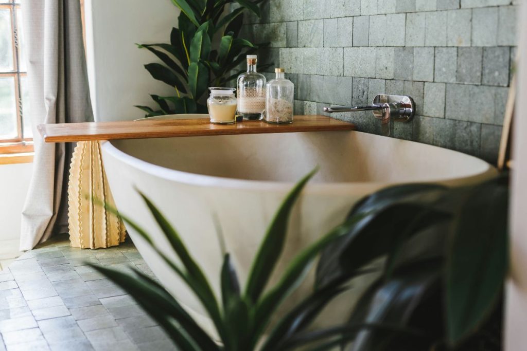 faux bathroom plants