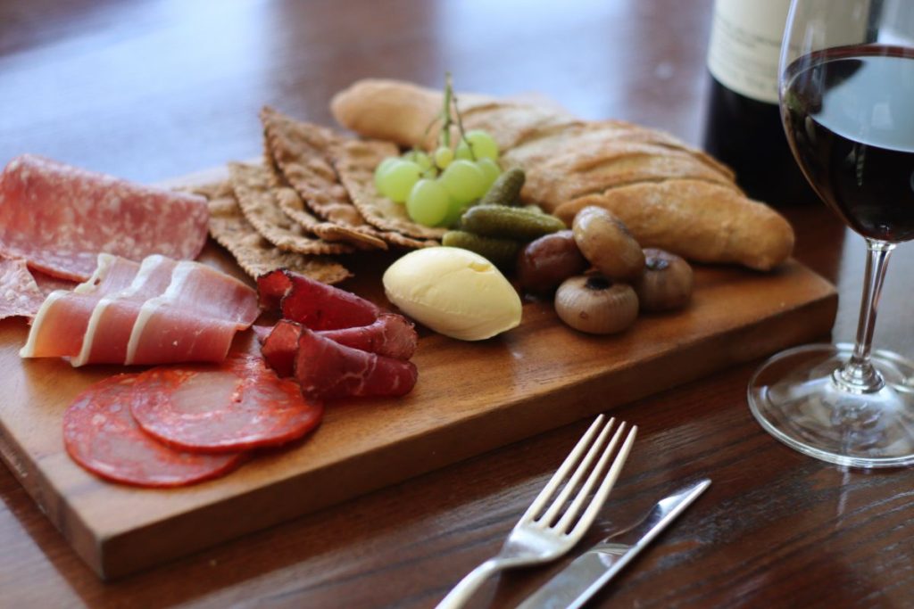 charcuterie and wine bar at The Devonshire Arms