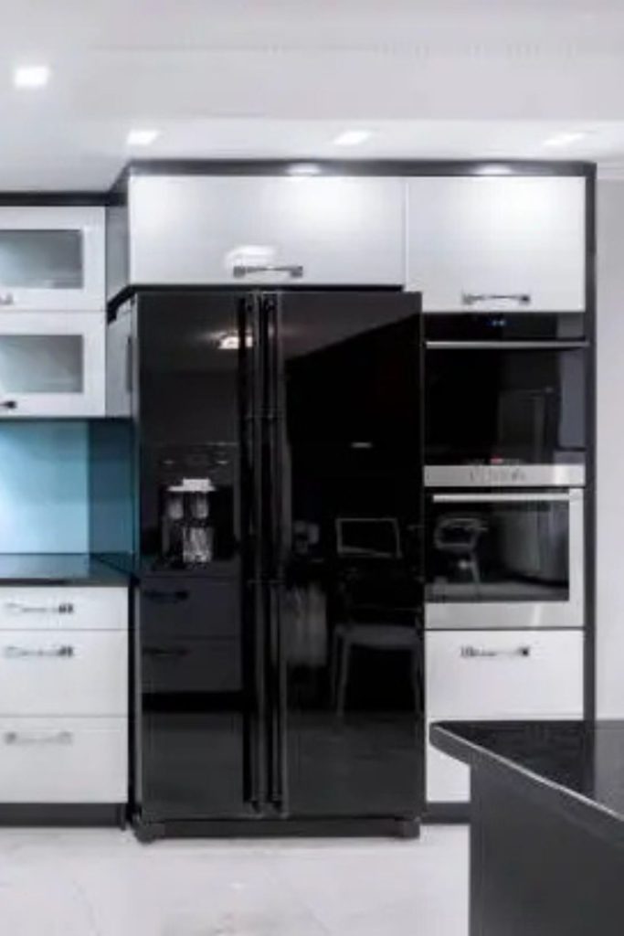 black fridge