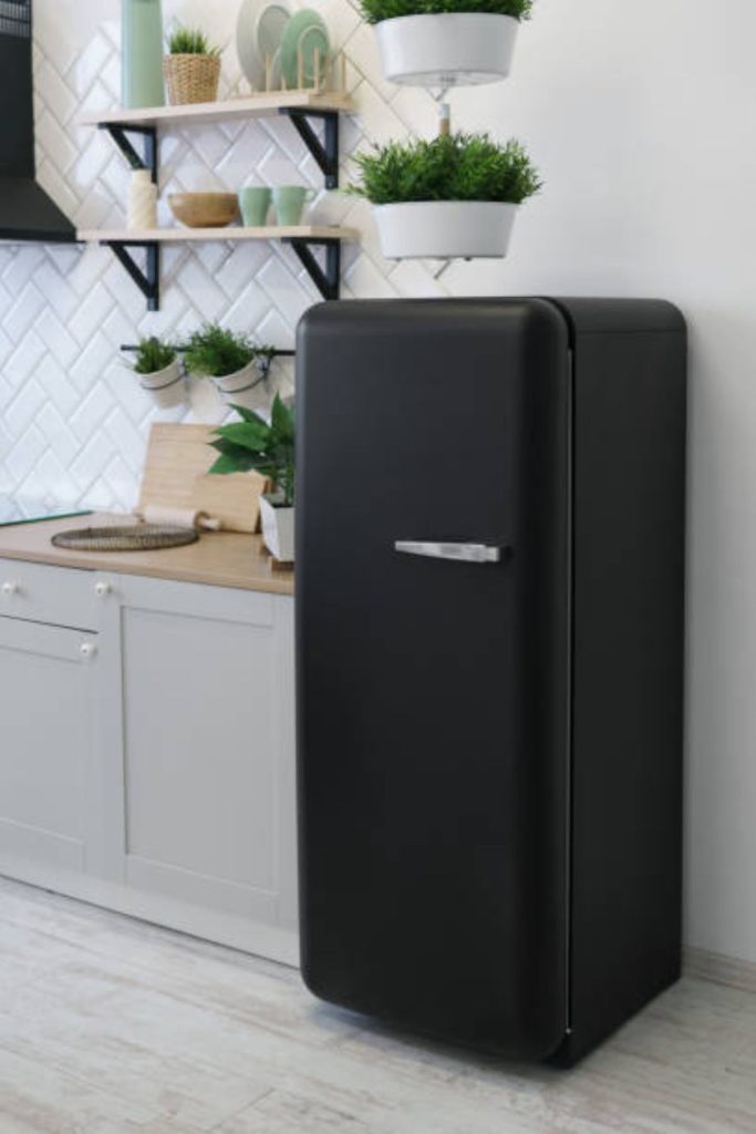 black fridge