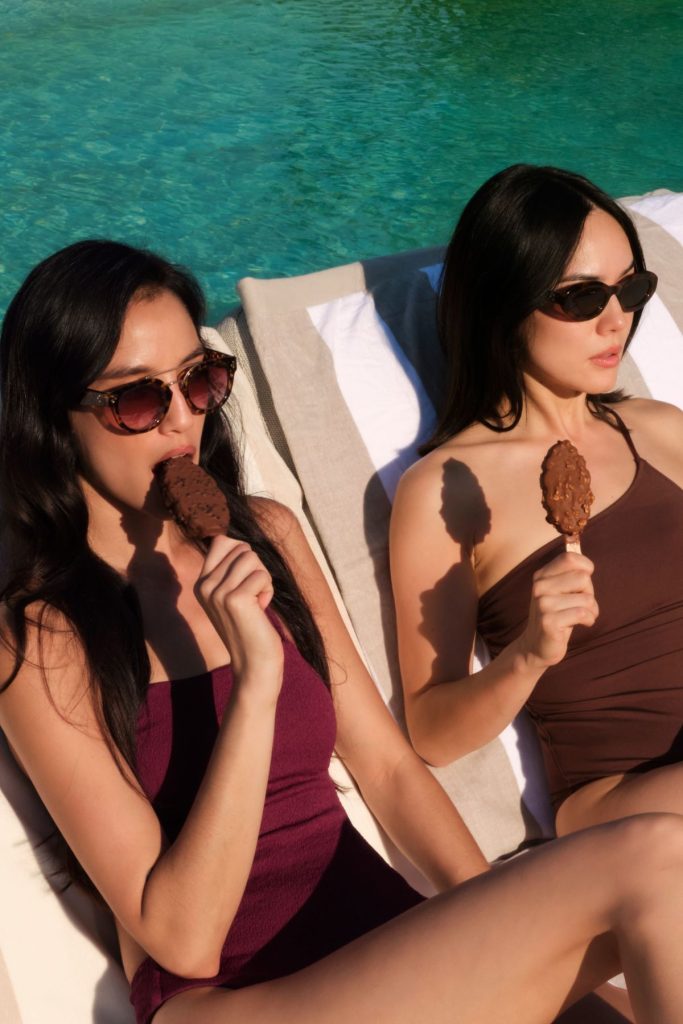 Summery ice cream food and drink