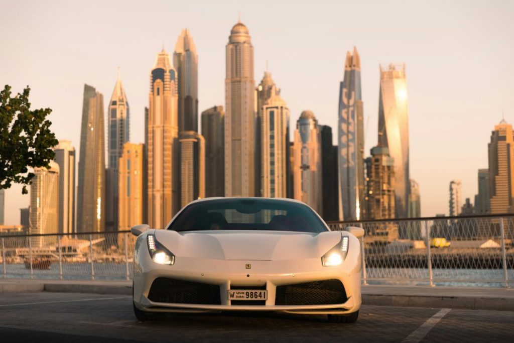 Luxury car rental in Dubai with a private driver for a comfortable city tour