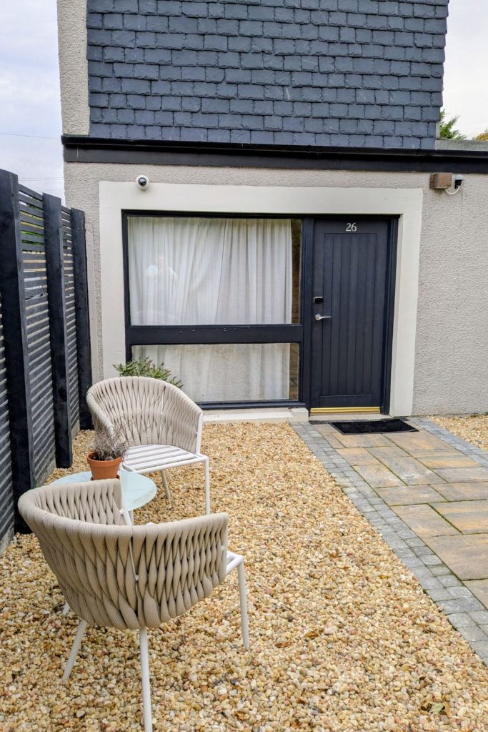 The Cottage entrance and courtyard at The Leddie