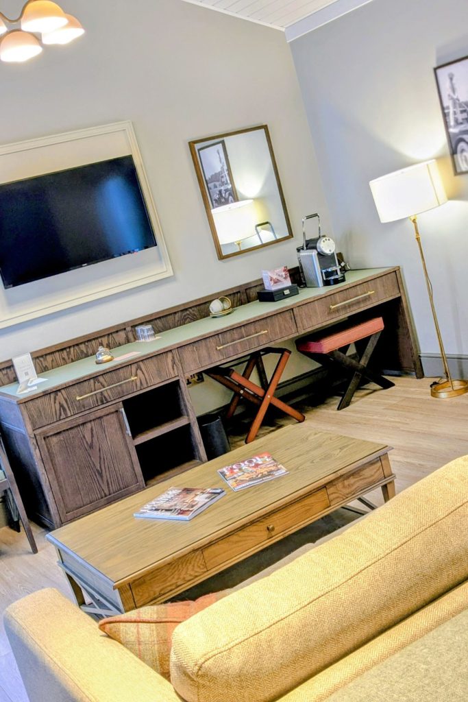 TV area and dressing table