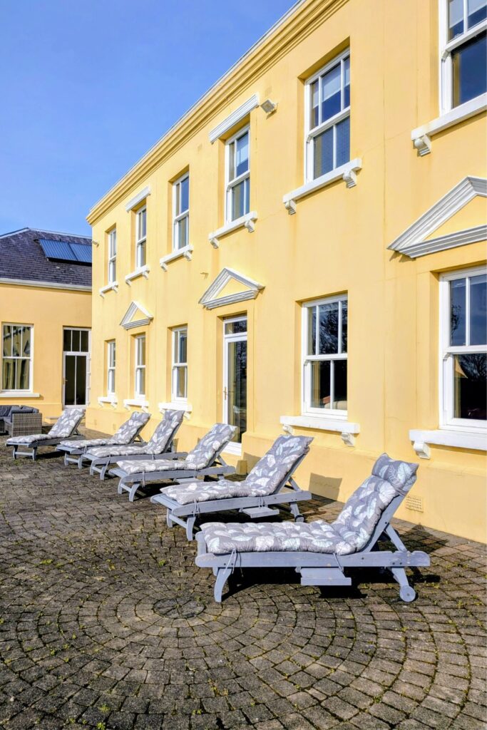 Loungers outside Ty Penbryn House