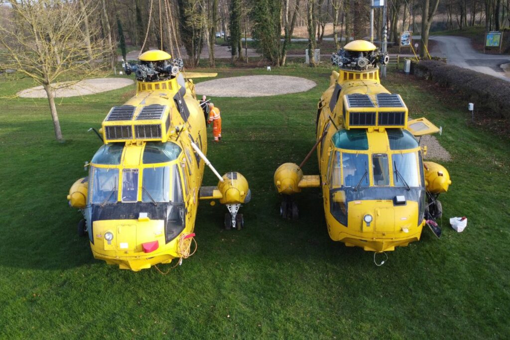 North Yorkshire Water Park helicopter glamping