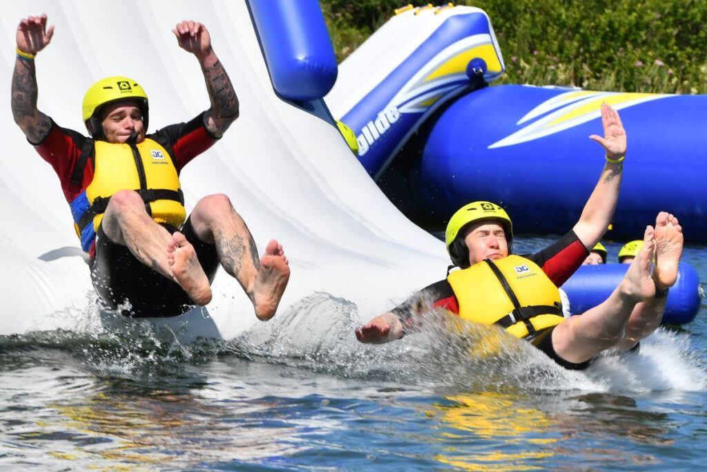 North Yorkshire Water Park helicopter glamping