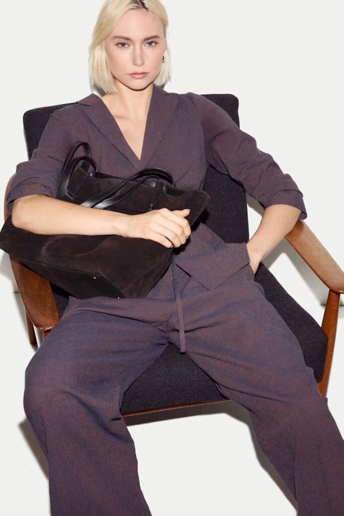 suede tote bag