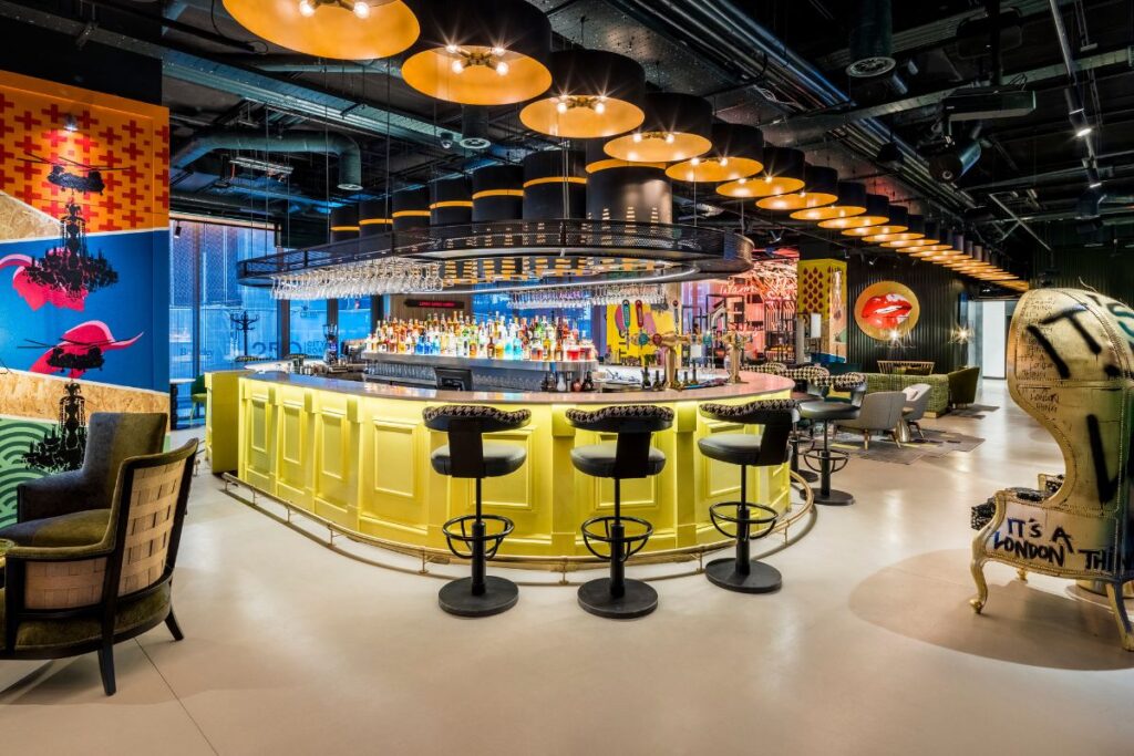 Bar area in the hotel lounge