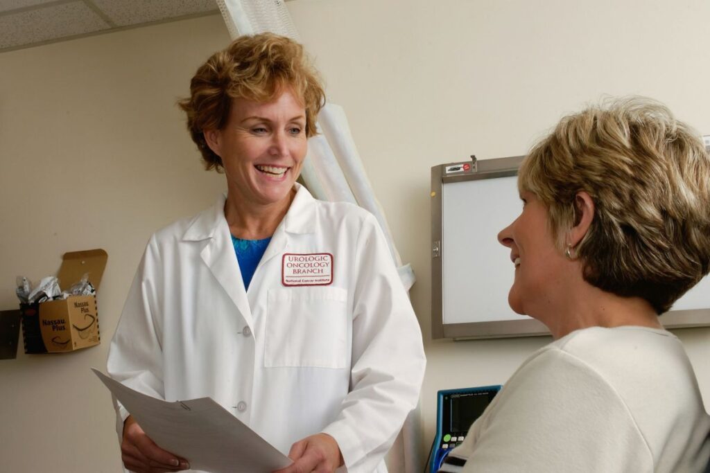 talking to a doctor