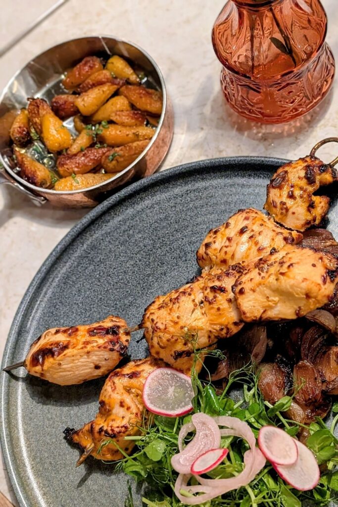 Chicken Skewers served main course