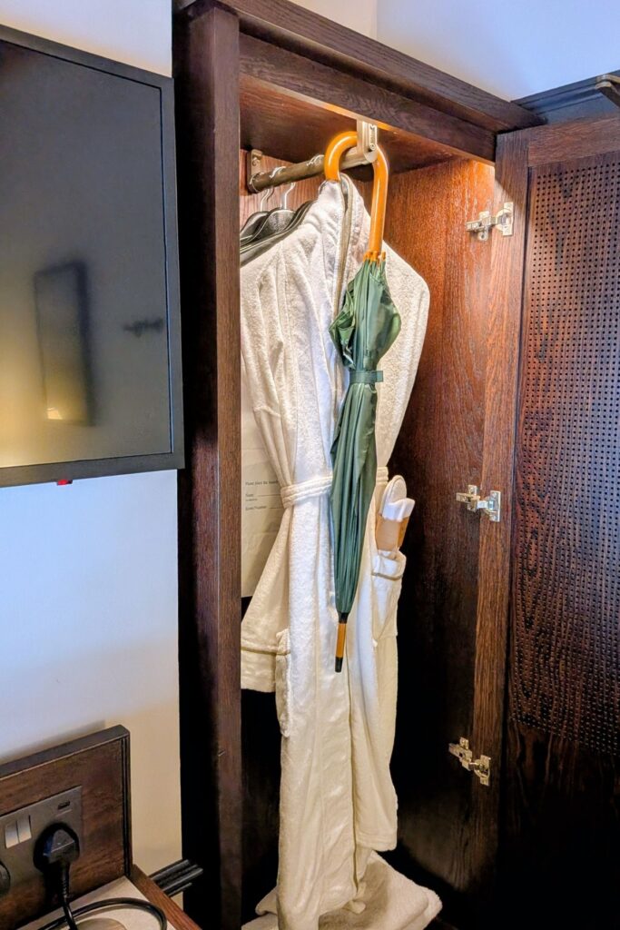Robe, Slippers & Umbrella