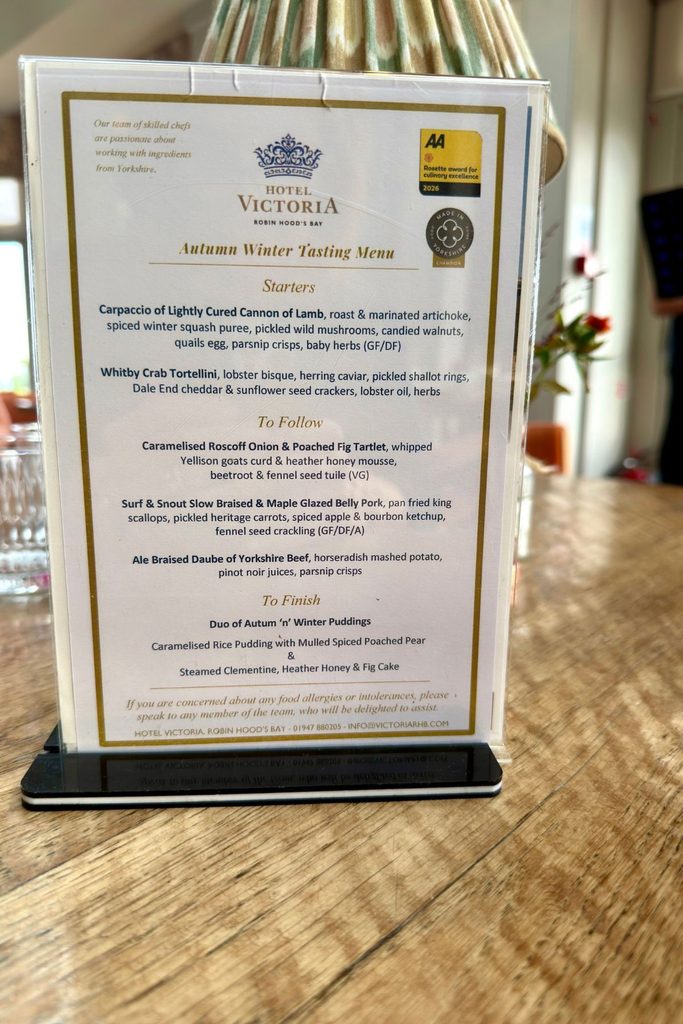 new menu launch at Hotel Victoria Robin Hood's Bay